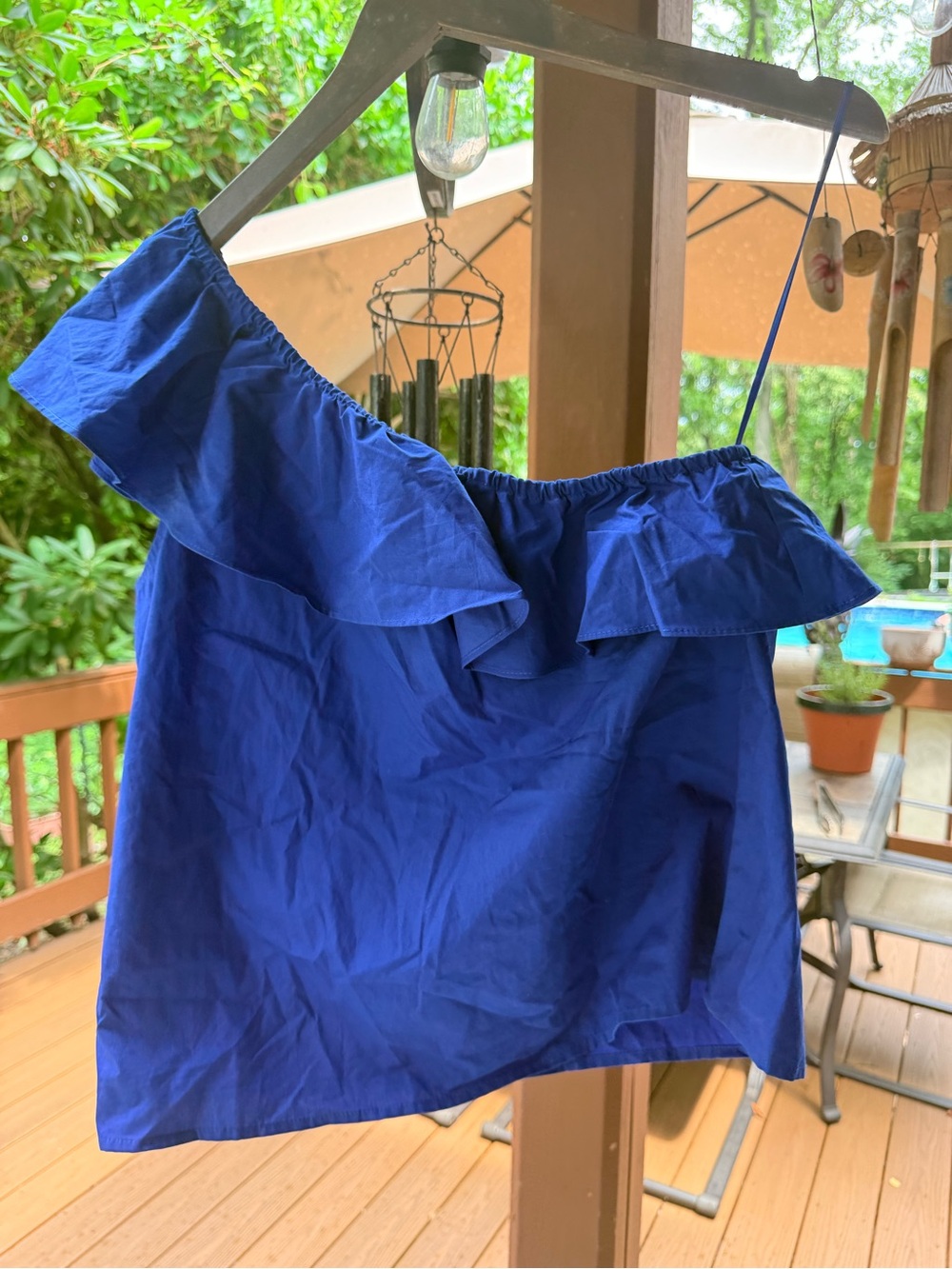 Banana Republic One-Shoulder Ruffle Camisole - Royal Blue